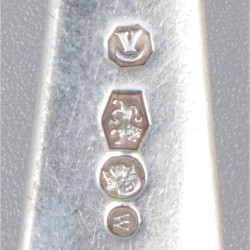 3-delige set vleeswarenvorken zilver.