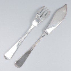 8-delige set visbestek zilver.
