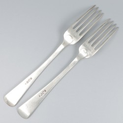 6-delige set dinervorken Haags lofje zilver.