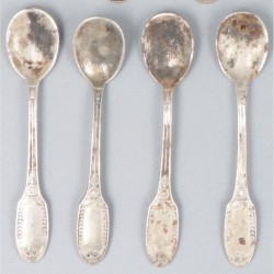 13-delig lot zoutlepeltjes zilver.