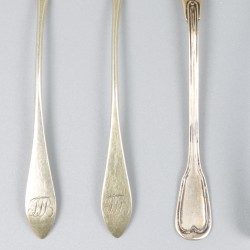 6-delig lot mosterdlepels zilver.