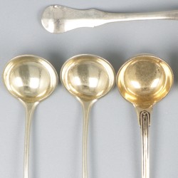 6-delig lot mosterdlepels zilver.