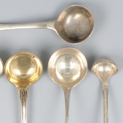 6-delig lot mosterdlepels zilver.