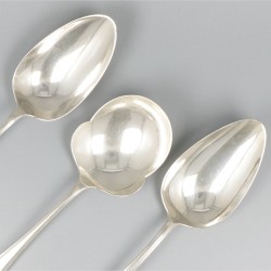 3-delige set scheplepels Hollands puntfilet zilver.