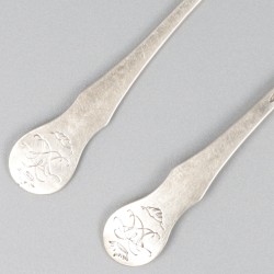 6-delige set theelepeltjes zilver.