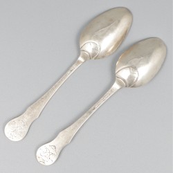 6-delige set theelepeltjes zilver.