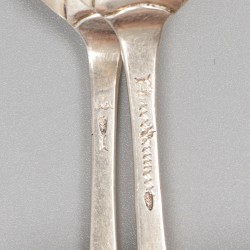 6-delige set theelepeltjes zilver.