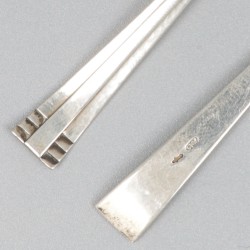 6-delige set mokkalepels zilver.