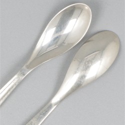 6-delige set mokkalepels zilver.