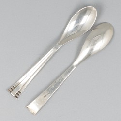6-delige set mokkalepels zilver.