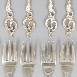 12-delige set taartvorkjes zilver.
