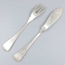 12-delige set visbestek zilver.