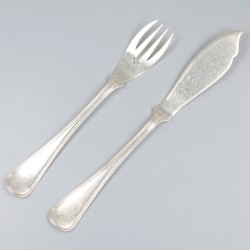 12-delige set visbestek zilver.