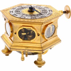 Doosklok miniatuur 7,5 minuten repetitie met wekkerwerk, Joseph Jans Passau, Duitsland - ca. 1710