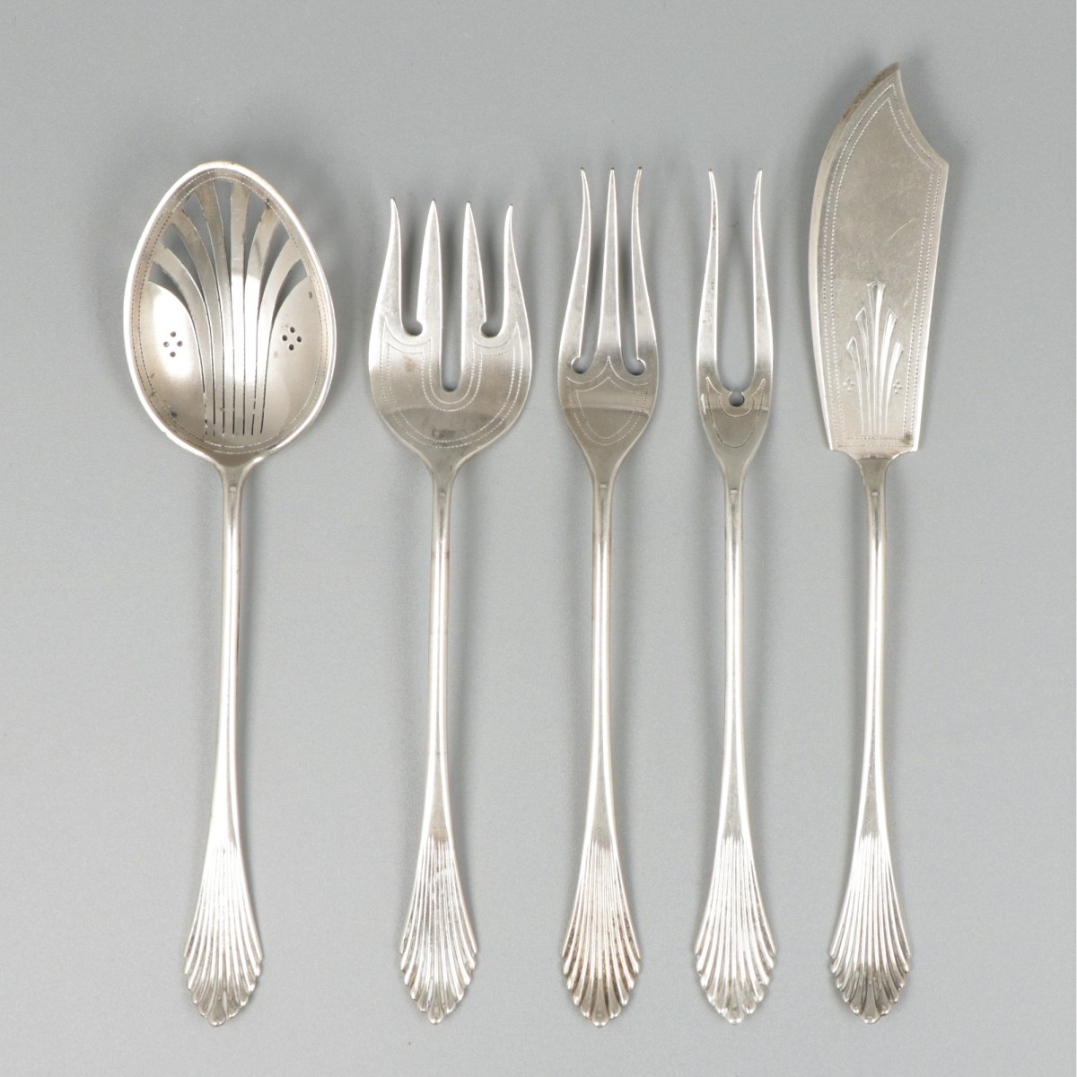 5-delige hors-d'oeuvre-set zilver.