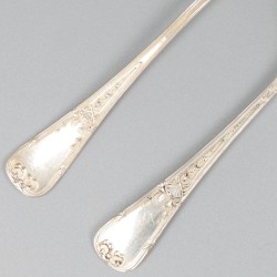 6-delige set dessertlepels zilver.
