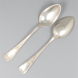 6-delige set dessertlepels zilver.