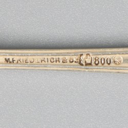 6-delige set dessertlepels zilver.