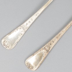 6-delige set dessertlepels zilver.