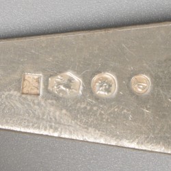 6-delige set lepels Haags lofje zilver.