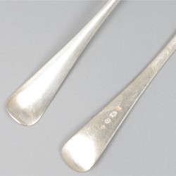 6-delige set lepels Haags lofje zilver.