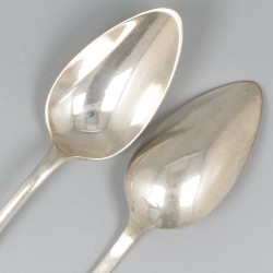 6-delige set lepels Haags lofje zilver.