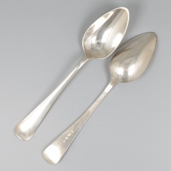 6-delige set lepels Haags lofje zilver.