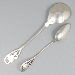 6-delige set koffielepels & suikerschep zilver.