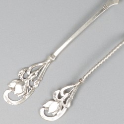 6-delige set koffielepels & suikerschep zilver.