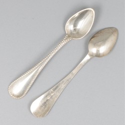 8-delige set mokkalepels zilver.