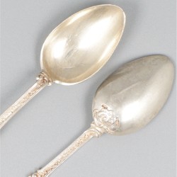6-delige set koffielepels zilver.
