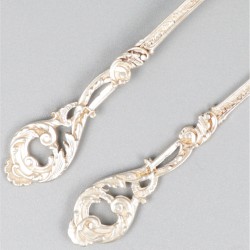 6-delige set koffielepels zilver.