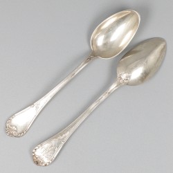 8-delige set koffielepels zilver.