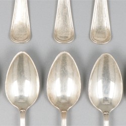 10-delige set thee- / koffielepels zilver.