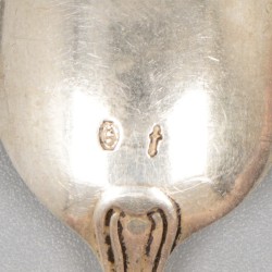 10-delige set thee- / koffielepels zilver.