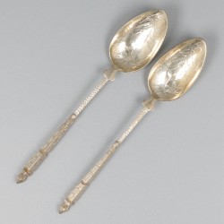 6-delige set lepels zilver.