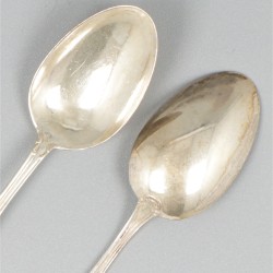 6-delige set koffielepels zilver.