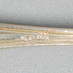 6-delige set koffielepels zilver.