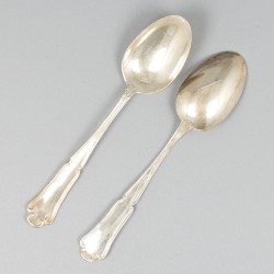 6-delige set koffielepels zilver.