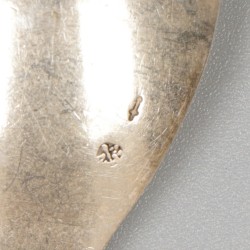 14-delige set mokkalepels, roomlepel en suikerschep zilver.