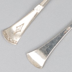 12-delige set koffielepels zilver.