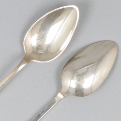 12-delige set koffielepels zilver.