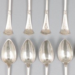 12-delige set koffielepels zilver.