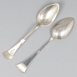 12-delige set koffielepels zilver.