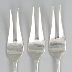 3-delige set vleeswarenvorken zilver.