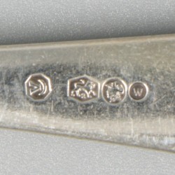 3-delige set vleeswarenvorken zilver.