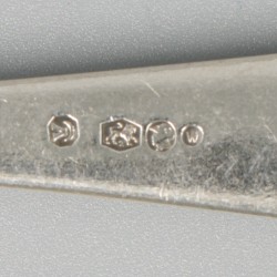 3-delige set vleeswarenvorken zilver.