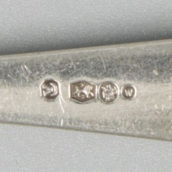3-delige set vleeswarenvorken zilver.