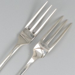 6-delige set vorken zilver.