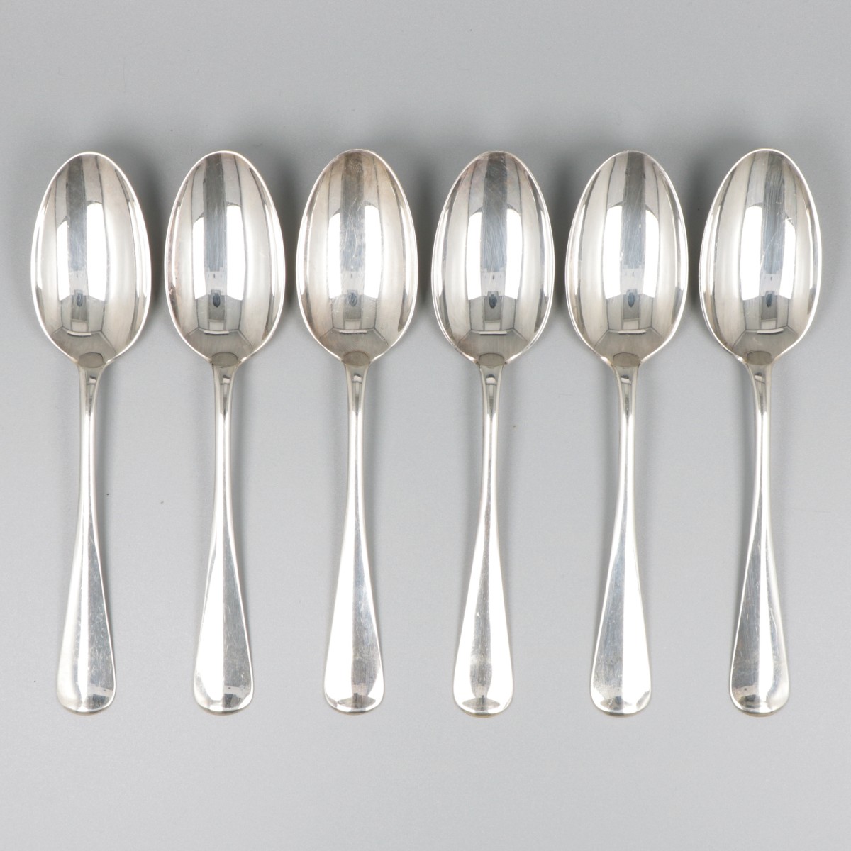 6-delige set lepels zilver.